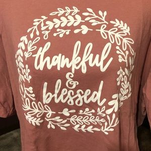 Women’s 3XL Blush Thankful & Blessed T-shirt
